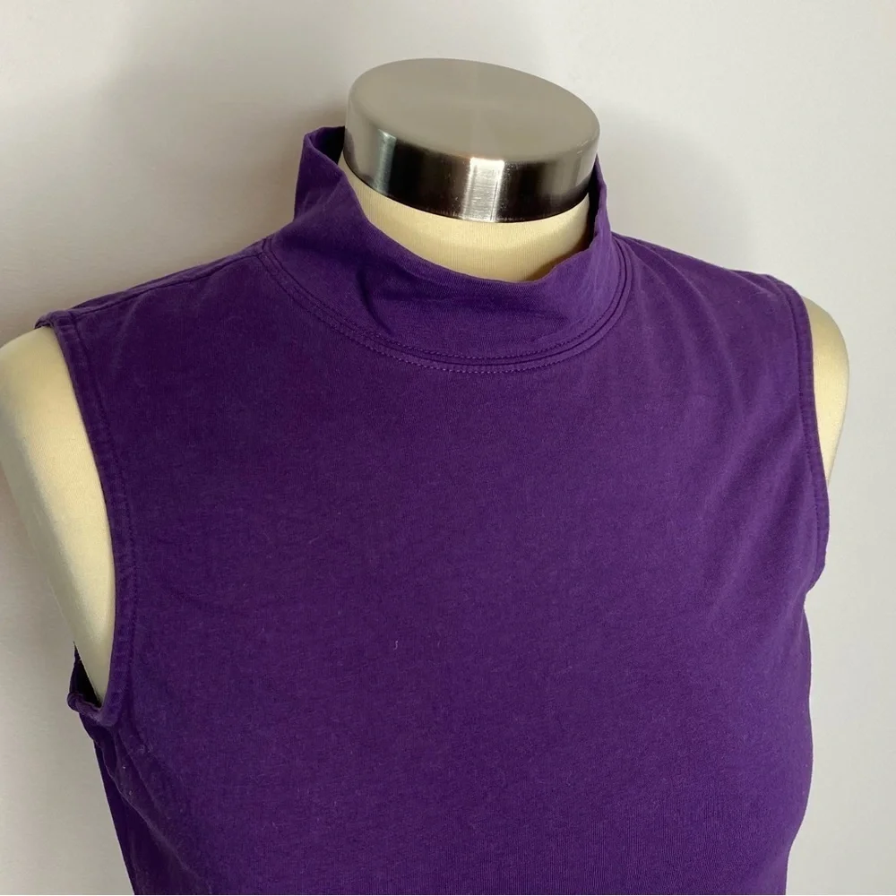 Christopher & Banks Purple Layer-Your-Look Sleeveless Mock Neck Tank